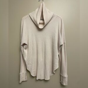 Aritzia TNA Waffle Knit Cowl Neck Shirt Large